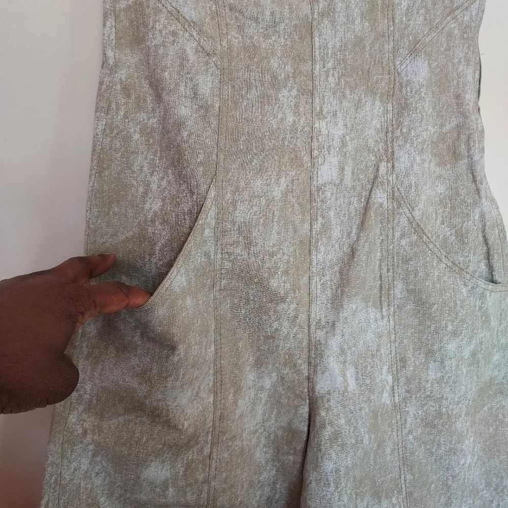 Zara Printed Linen Blend Jumpsuit